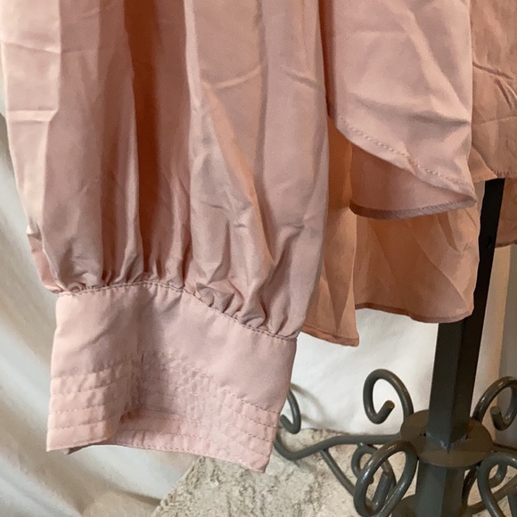 NWT Free People Pearl pink long sleeve blouse size L - Picture 3 of 6